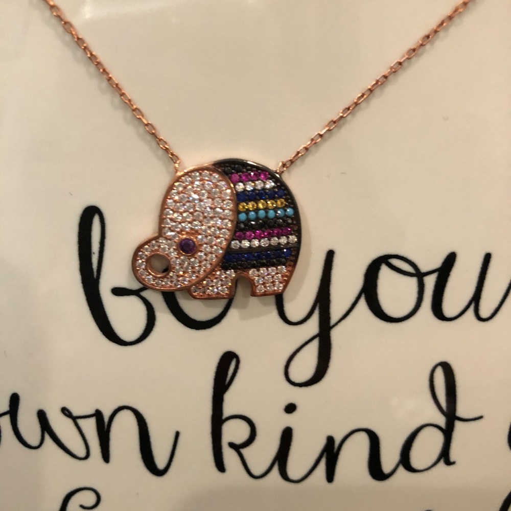 Sterling elephant necklace